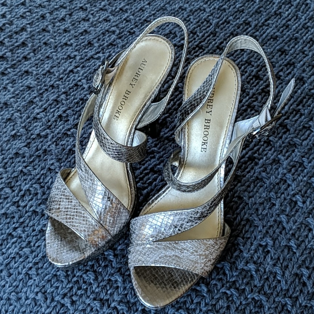 Audrey Brooke Pewter Heels